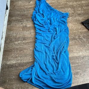 Royal blue one shoulder Amazon dress